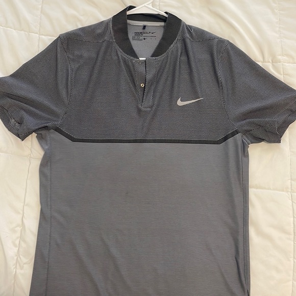 Nike Other - Nike Golf Black/Gray Collarless Polo